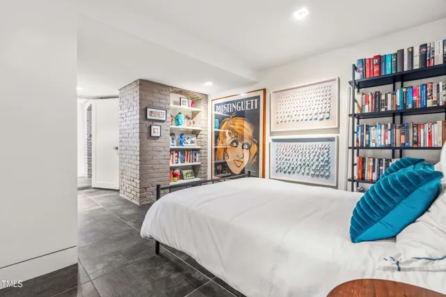 an aerial view of house with yard