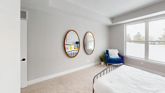 a view of room with furniture and closet