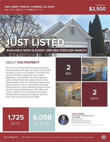 $2,500 | 1460 Vinery Avenue, Cumming, GA 30041