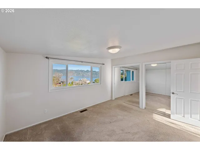 an empty room with closet