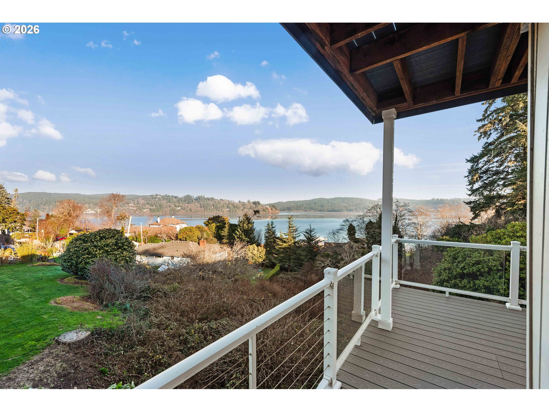 451 Simpson Avenue North Bend, OR 97459 - Photo 39 of 41 a view of a balcony with an ocean view