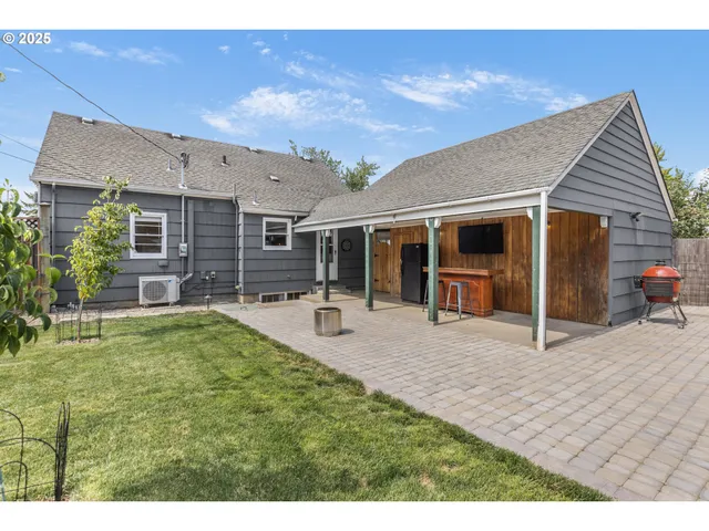 a house view with a garden space