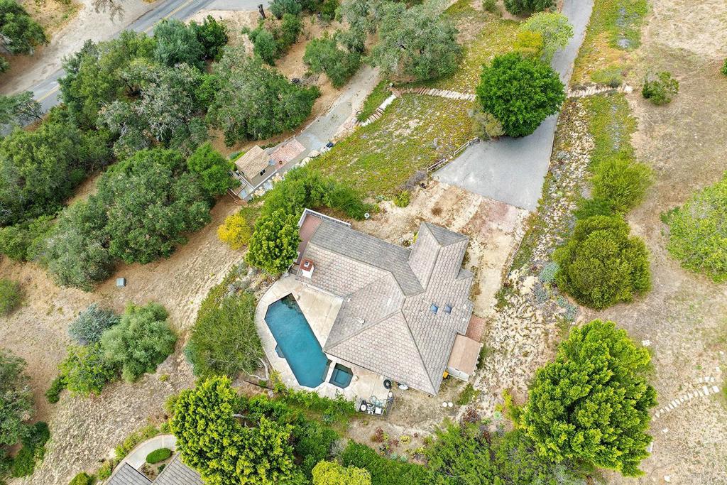2557 Live Oak Park Road Fallbrook, CA 92028 - Photo 49 of 53 an aerial view of residential house with outdoor space and trees all around