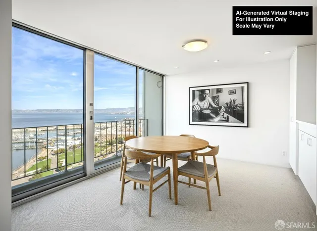 an empty room with sliding door