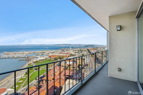 a view of city from balcony