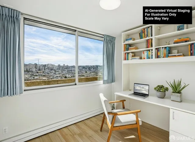 a city view with tall buildings