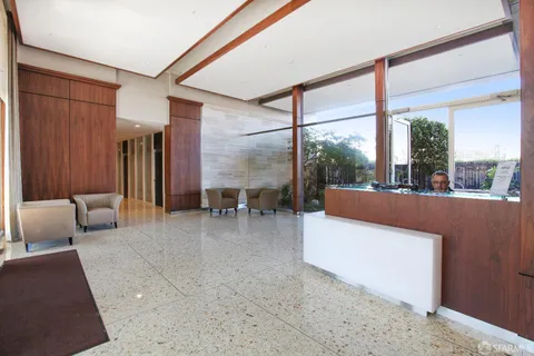 a room with furniture and a potted plant