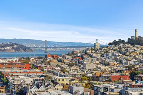 an aerial view of a city