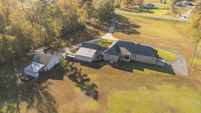 a view of an ocean with a house