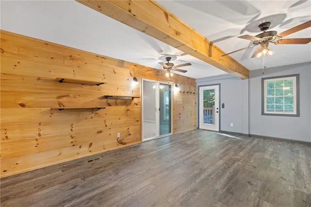 a view of a livingroom with a fireplace