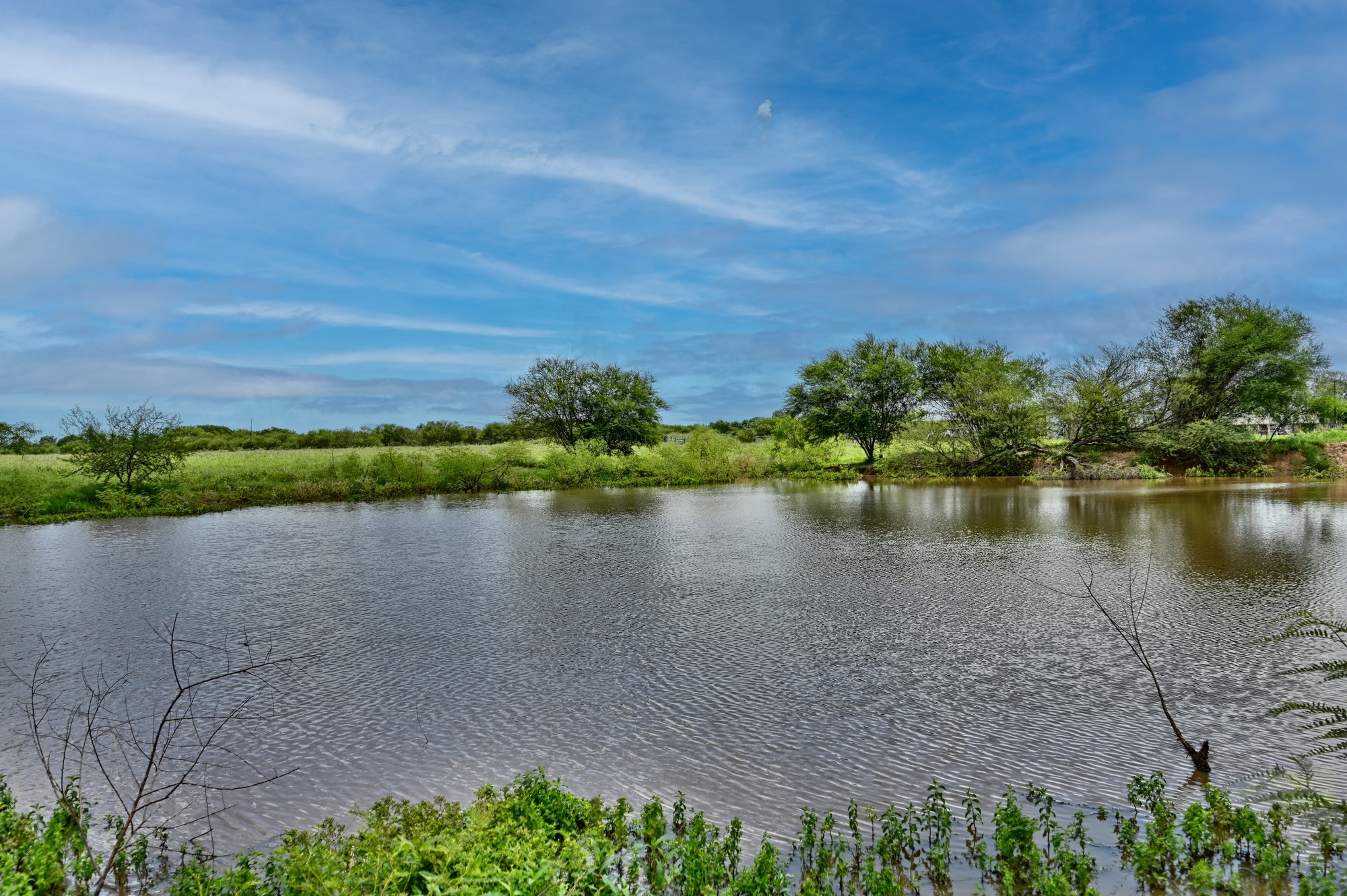 0 Lisa May Road Bellville, TX 77418 - Photo 1 of 14 a view of a lake with a building in the background
