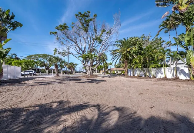 a view of a street with a tree