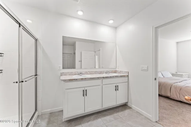 a view of a bench in the patio