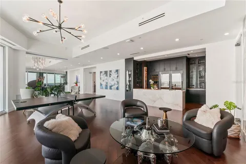 a view of a city with tall buildings