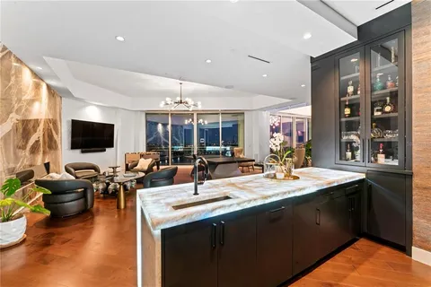 a view of a city with building