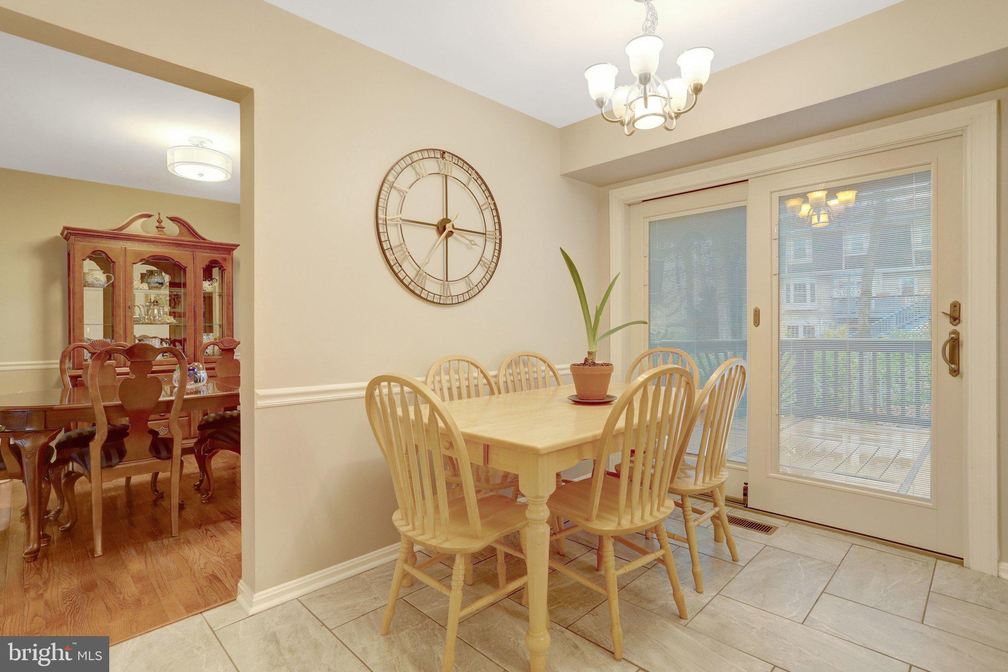 8705 Side Saddle Road Springfield, VA 22152 - Photo 22 of 73 a view of a dining room with furniture and chandelier