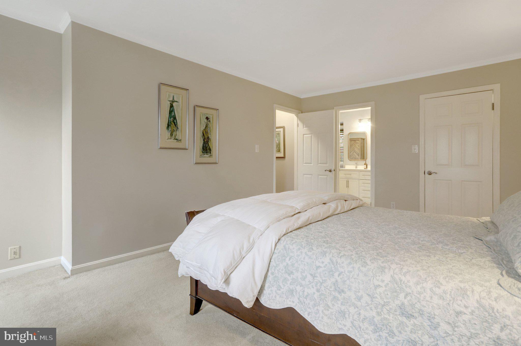 8705 Side Saddle Road Springfield, VA 22152 - Photo 33 of 73 a spacious bedroom with a bed and painting on the wall