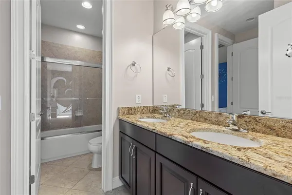 a view of a terrace with city view