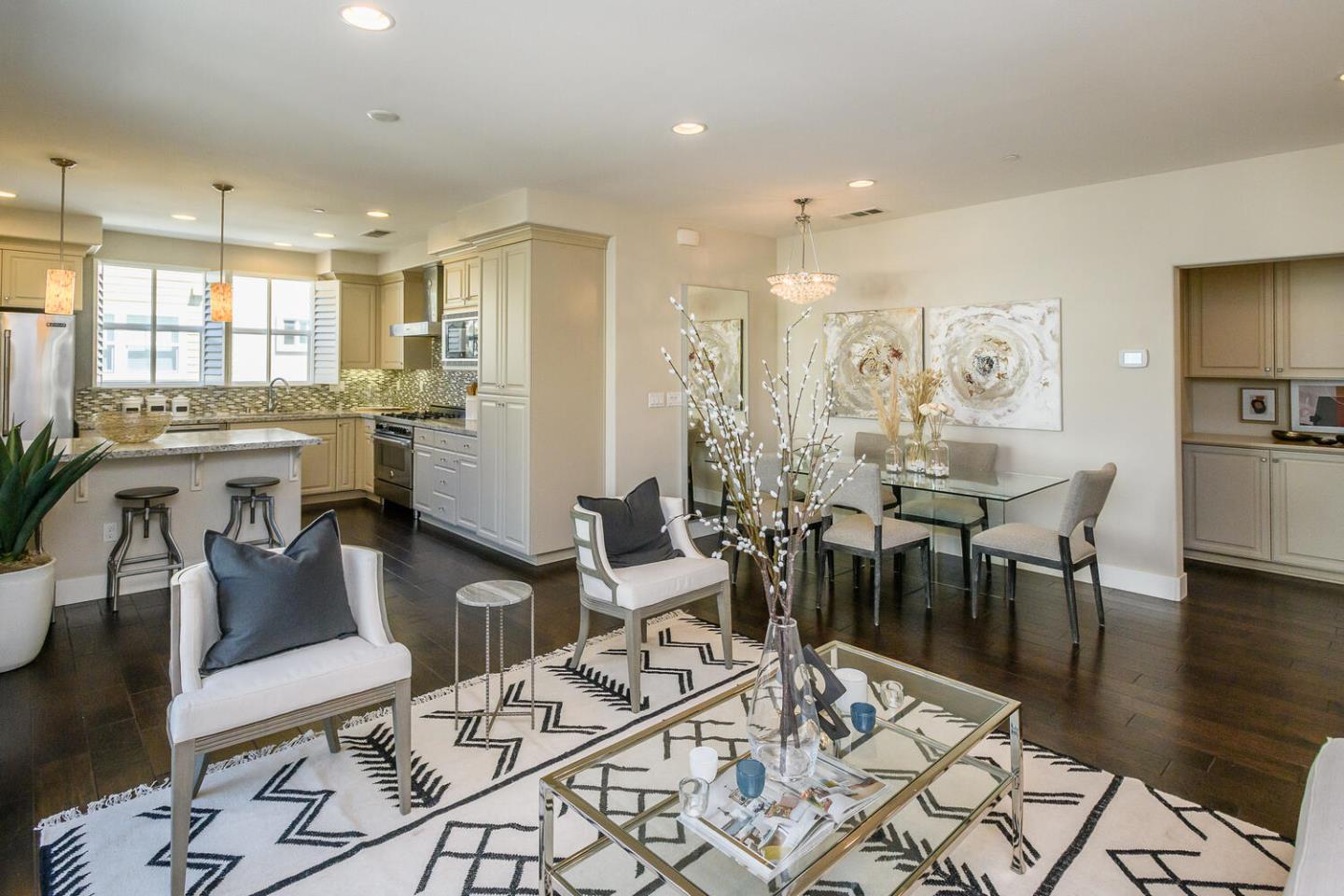 432 Landeros Drive San Mateo, CA 94403 - Photo 5 of 26 a view of a dining room with furniture window and wooden floor