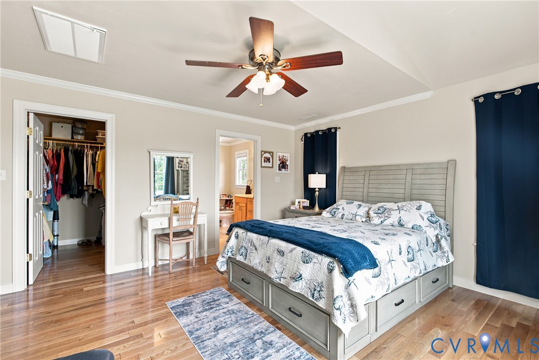 197 Goshen Road Cumberland, VA 23040 - Photo 31 of 70 Vaulted ceiling with a ceiling fan, hardwood floor