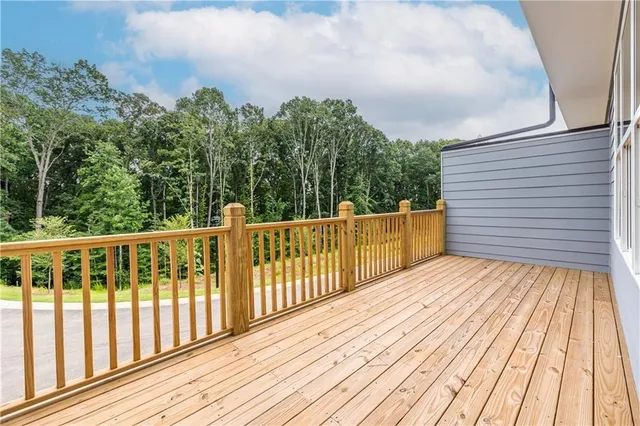 a view of a wooden deck