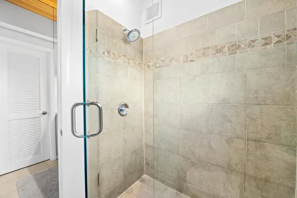 a bathroom with a shower