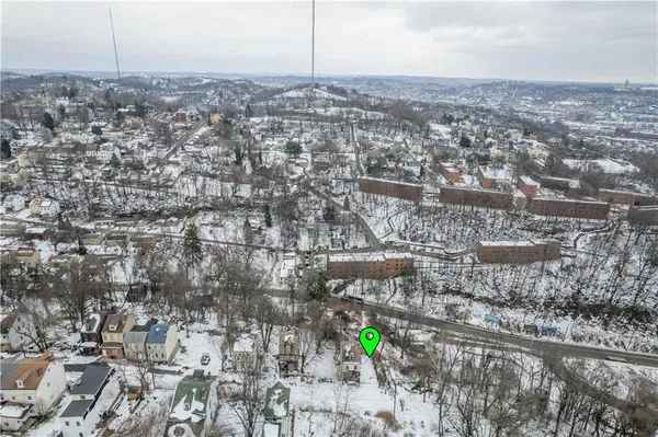 an aerial view of multiple house
