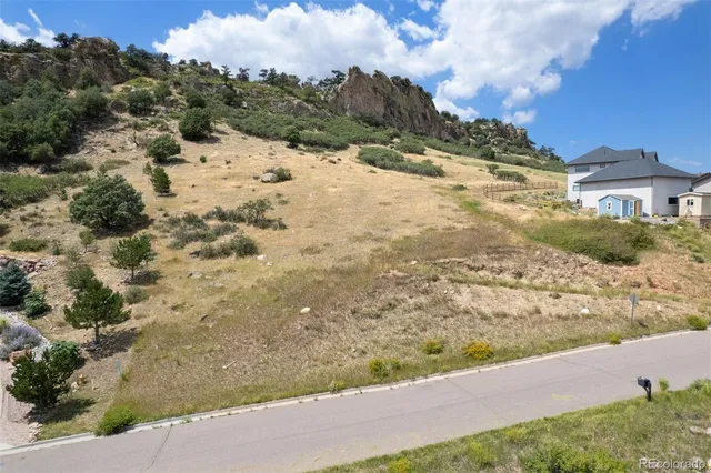 a view of a yard with snow on the road