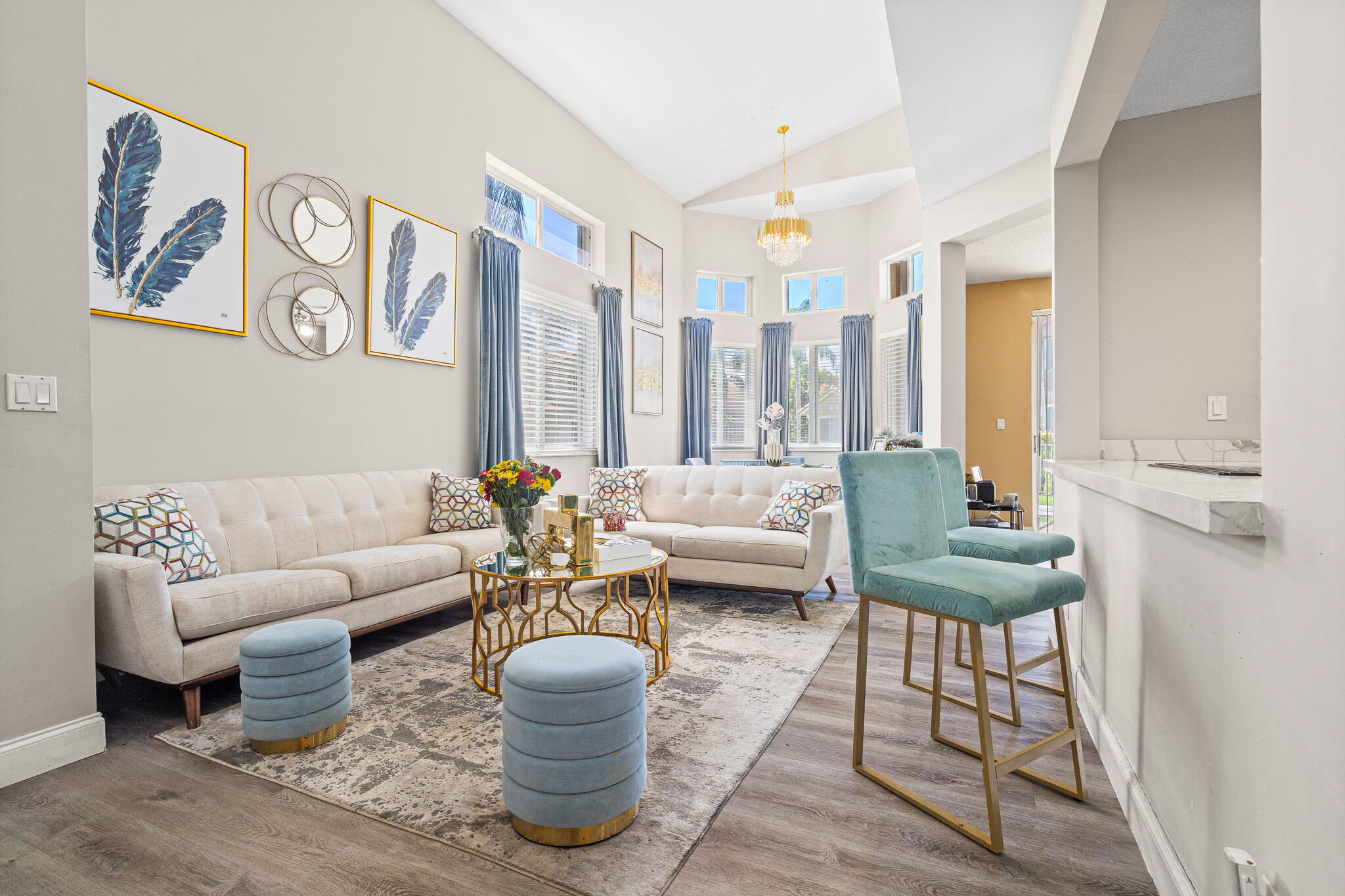 15822 Southwest 10th Street Pembroke Pines, FL 33027 - Photo 11 of 37 a living room with furniture and a large window