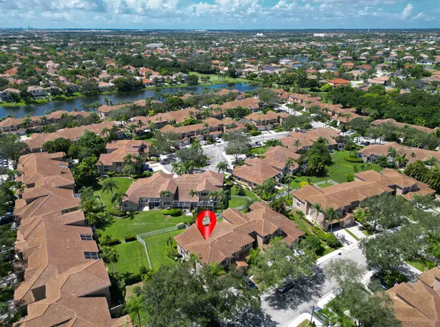 an aerial view of multiple house