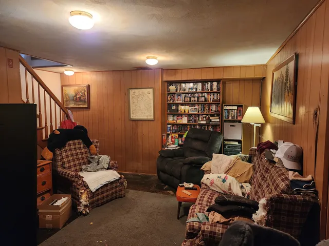 a living room with furniture