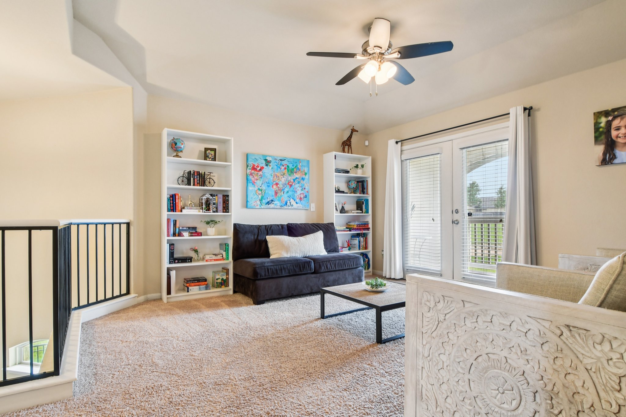 125 Checkerspot Court Georgetown, TX 78626 - Photo 23 of 40 a bedroom with furniture and a chandelier