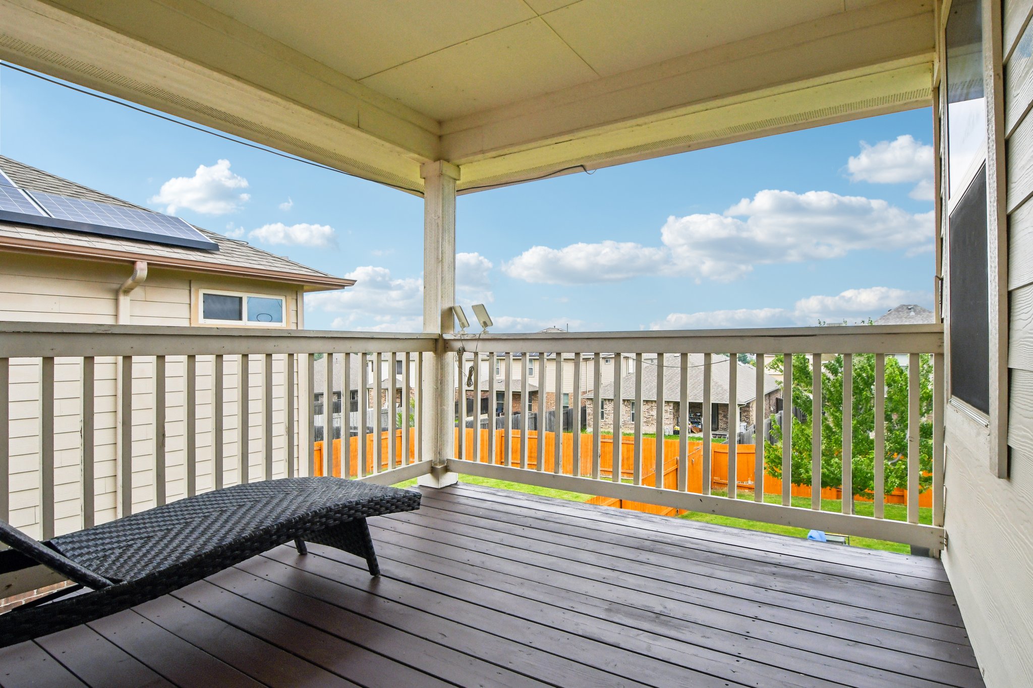 125 Checkerspot Court Georgetown, TX 78626 - Photo 31 of 40 a view of balcony with wooden floor