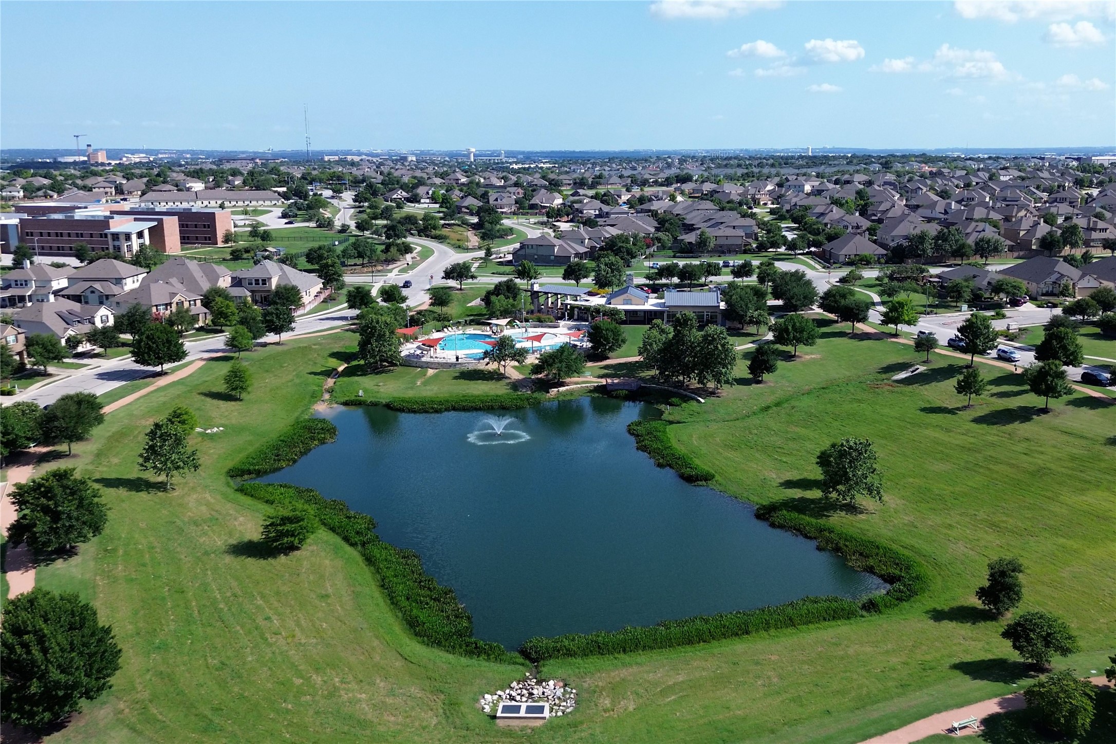 125 Checkerspot Court Georgetown, TX 78626 - Photo 40 of 40 an aerial view of a residential houses with outdoor space and lake view