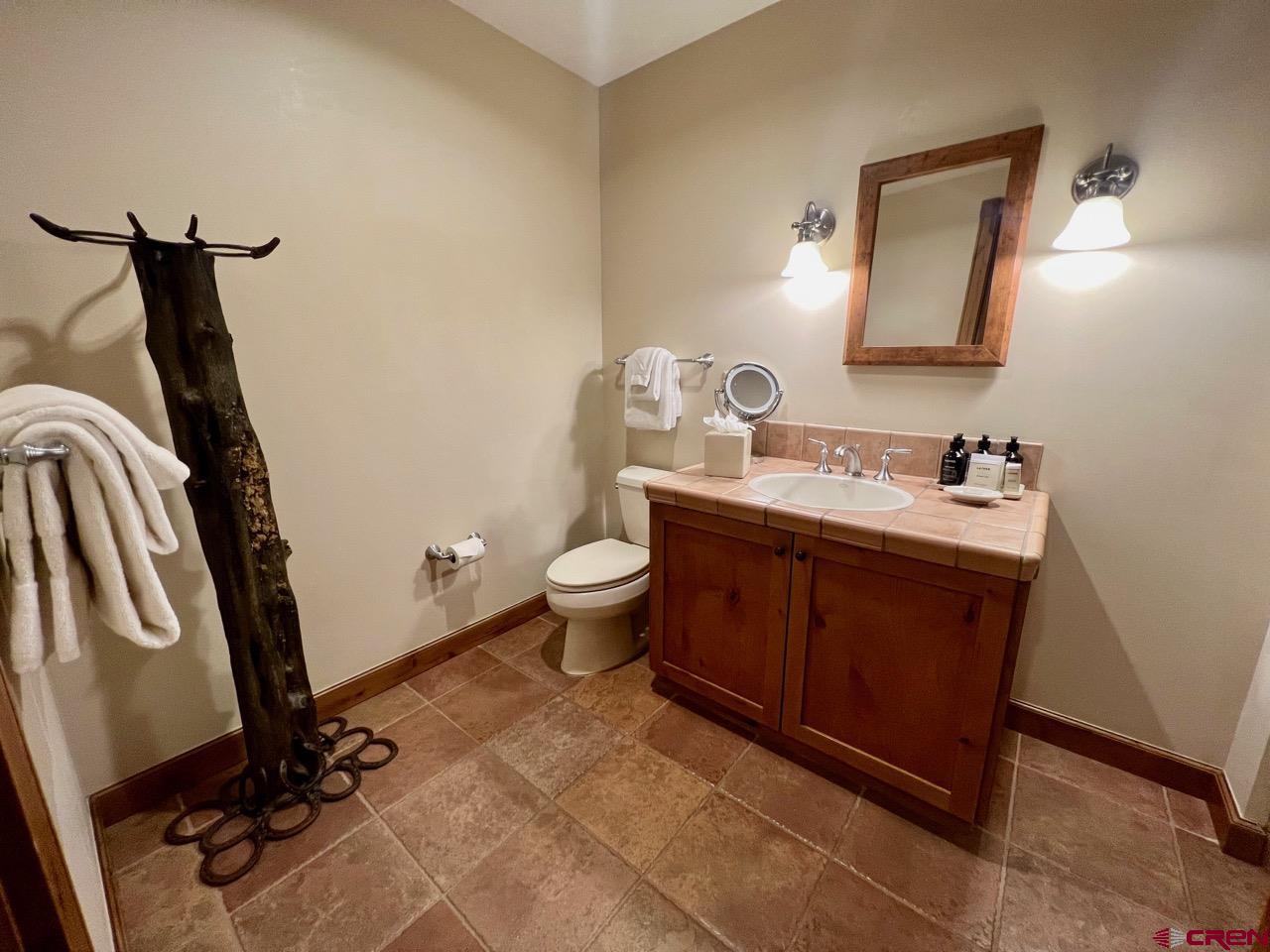 620 Gothic Road, Unit 606 Crested Butte, CO 81225 - Photo 12 of 28 a bathroom with a sink toilet and mirror