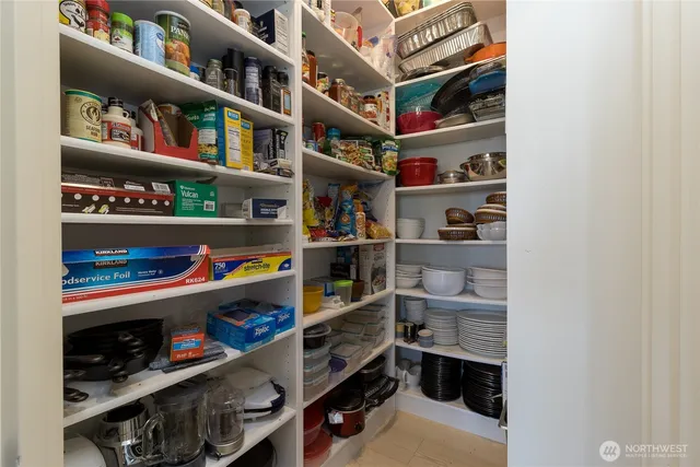 a room with a book shelf