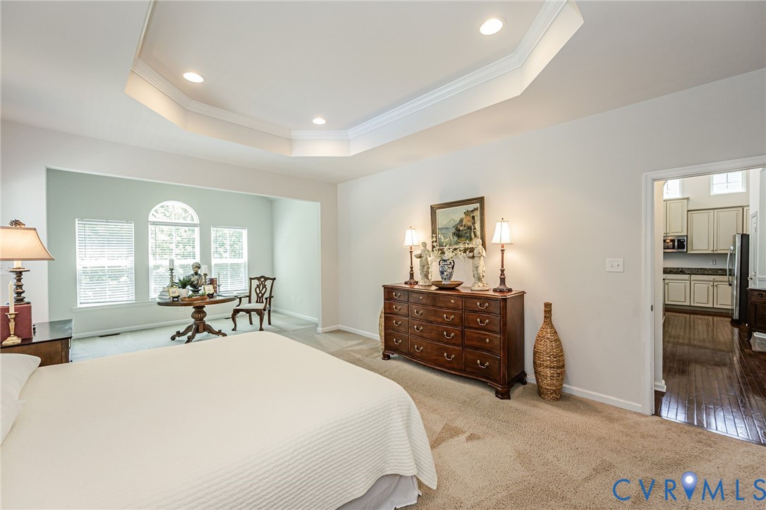 7435 Wicks Road Williamsburg, VA 23188 - Photo 42 of 82 Primary Suite featuring a tray ceiling with recess