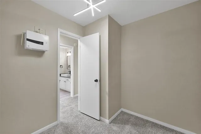 an empty room with closet