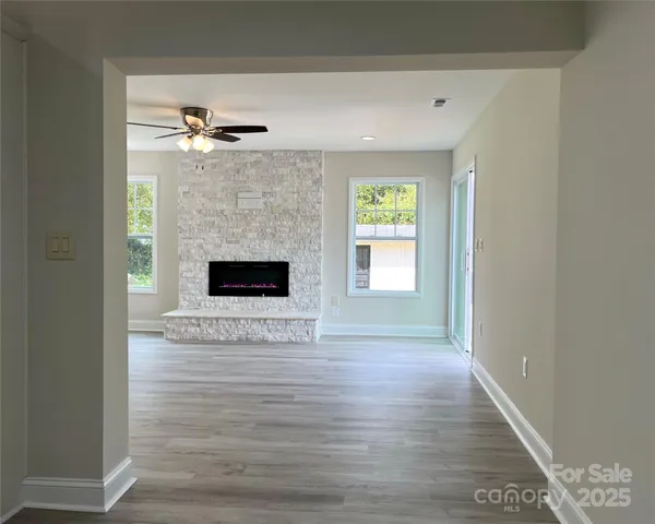 a balcony view with a garden space