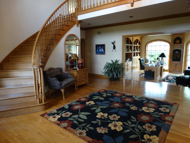 3159 Cuba Road Long Grove, IL 60047 - Photo 2 of 16 a living room with furniture floor to ceiling window and wooden floor