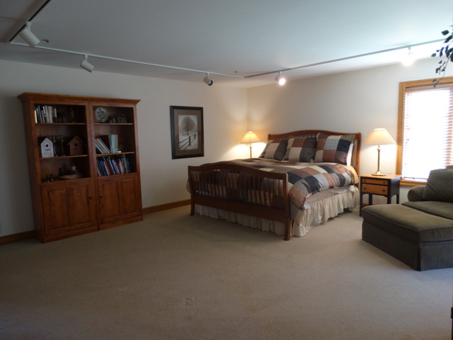3159 Cuba Road Long Grove, IL 60047 - Photo 9 of 16 a spacious bedroom with a bed and a bookshelf