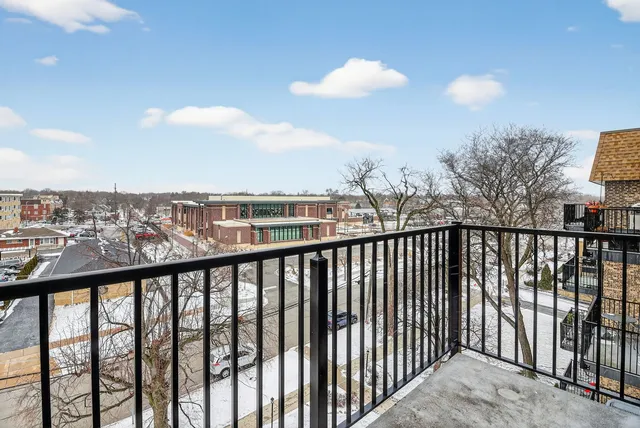 a balcony with city view