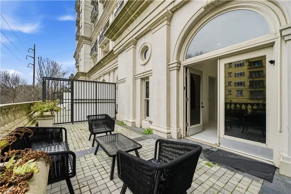 a view of outdoor seating