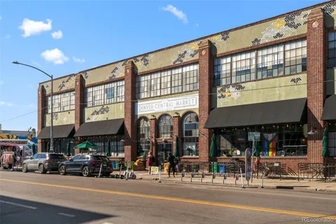 a front view of a building with glass windows