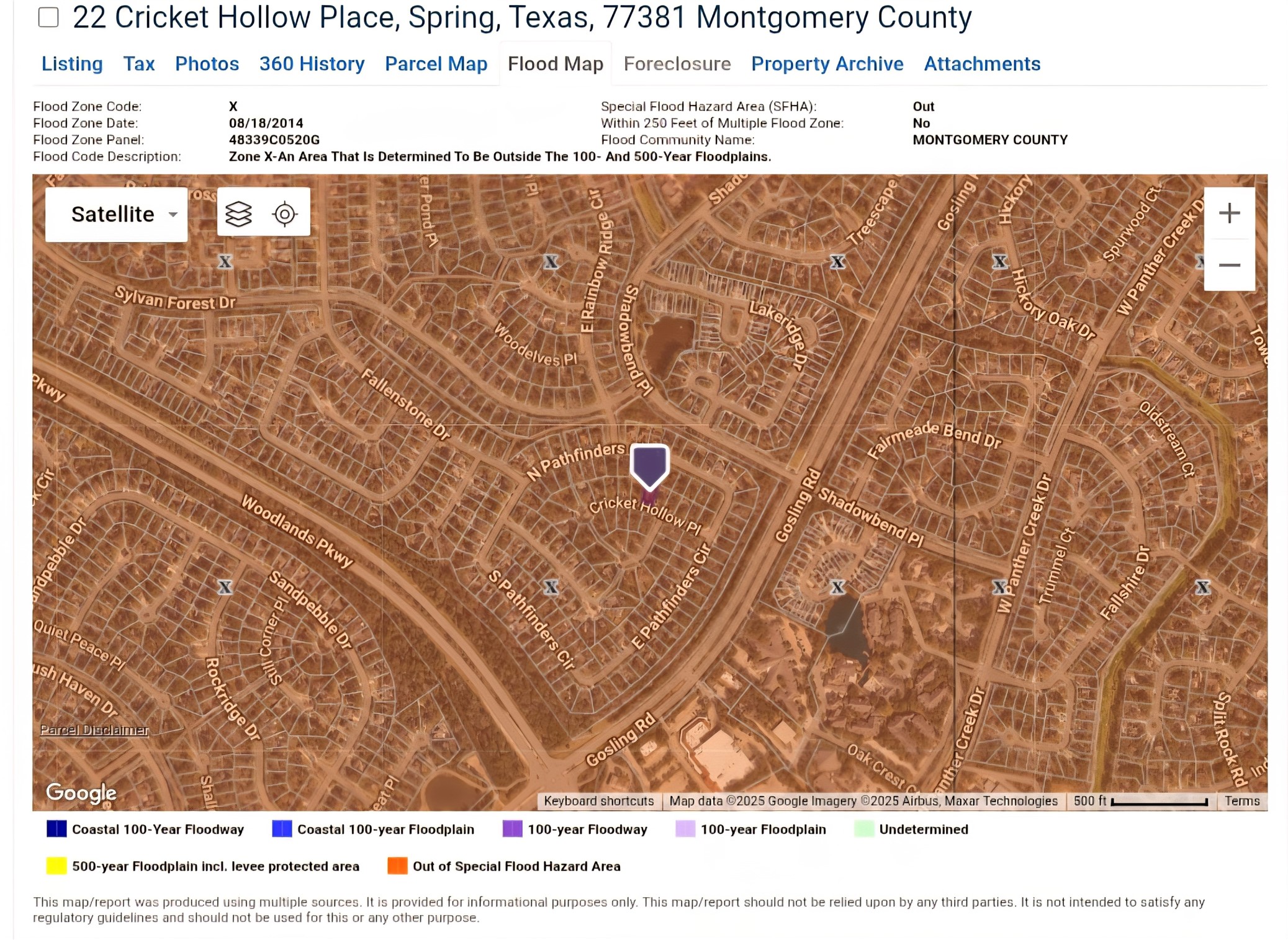 22 Cricket Hollow Place Spring, TX 77381 - Photo 20 of 29 Flood Map