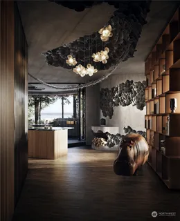 a view of a livingroom with furniture