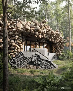 a backyard of a house with lots of green space