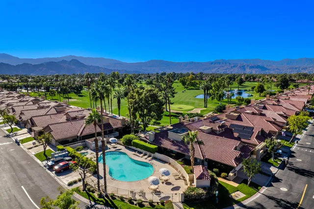 a view of an outdoor space with mountain view