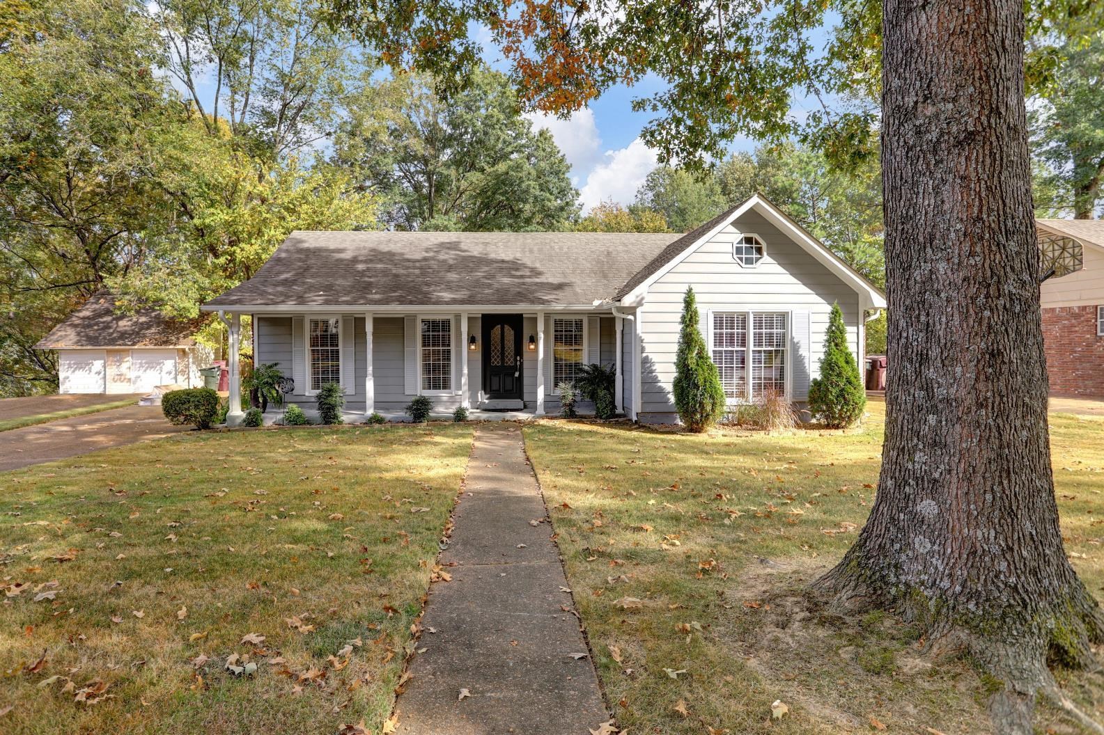 372 Dove Valley Road Collierville, TN 38017 - Photo 3 of 32 a view of a house with floor to ceiling windows and a tree