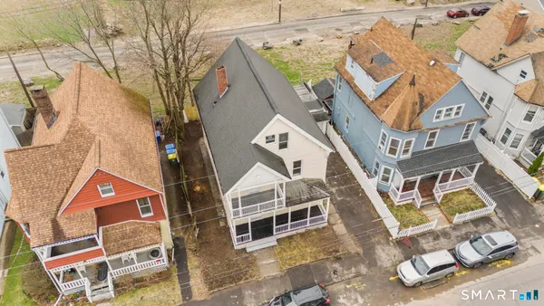 an aerial view of a house
